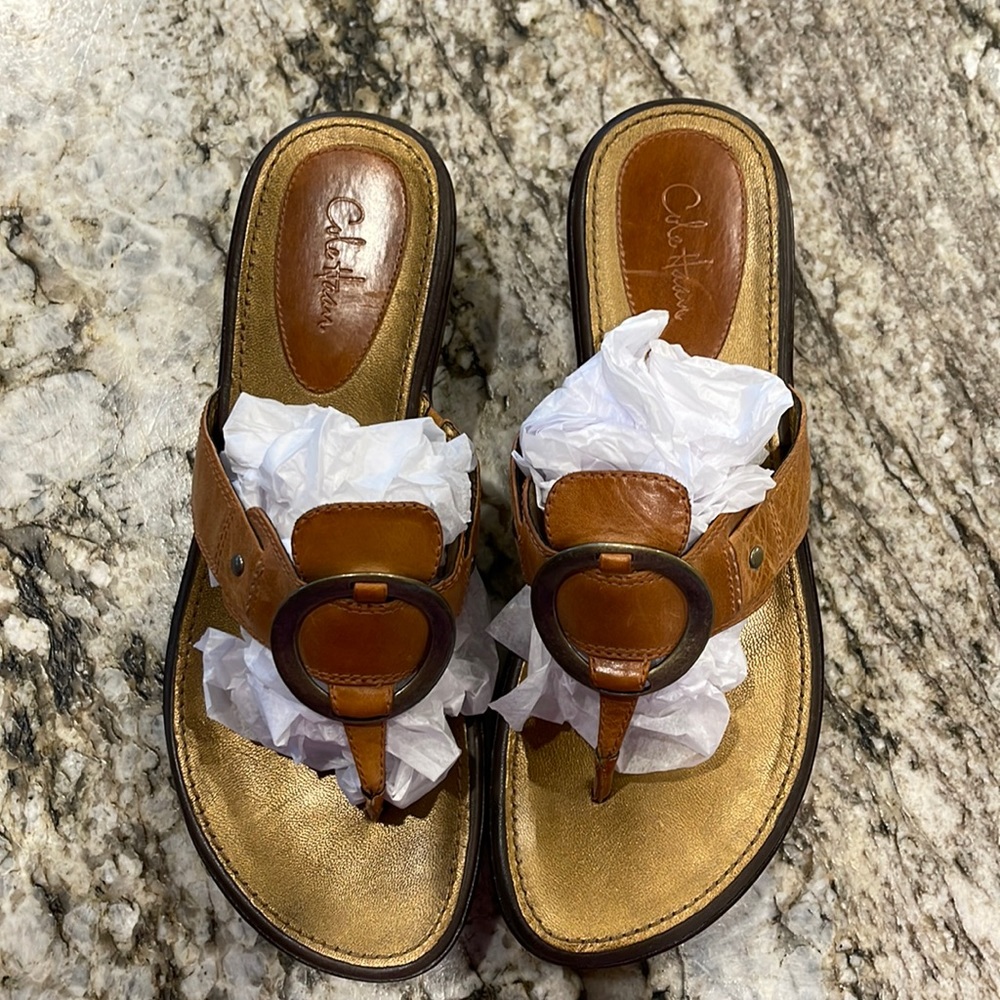 COLE HAAN WEDGE SANDALS size 8.  Nike air soles.